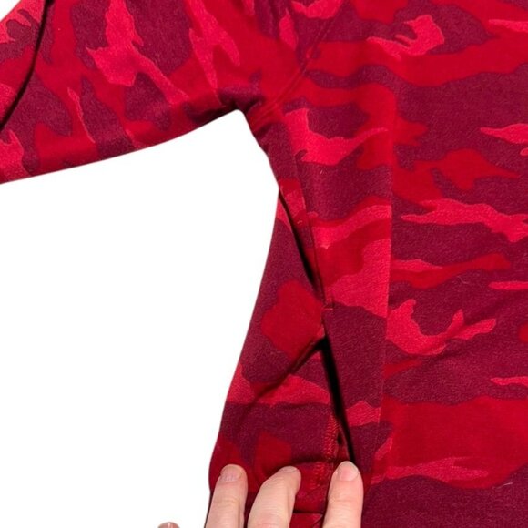 Athleta Girl Camo Print Sweatshirt Red Size Large/12 - Picture 3 of 7